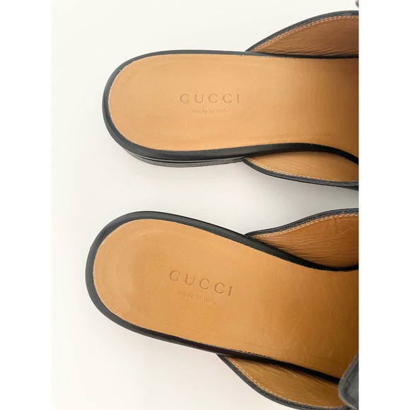 Gucci Princetown Horsebit Black Mule Shoes Loafer Leather Slipper EU 38.5 US 8.5 - Picture 7 of 10